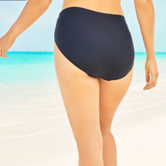 Swimsuits 4 All Black Lycra Brief Bikini Bottom Stretch Size 12 - Picture 2 of 4